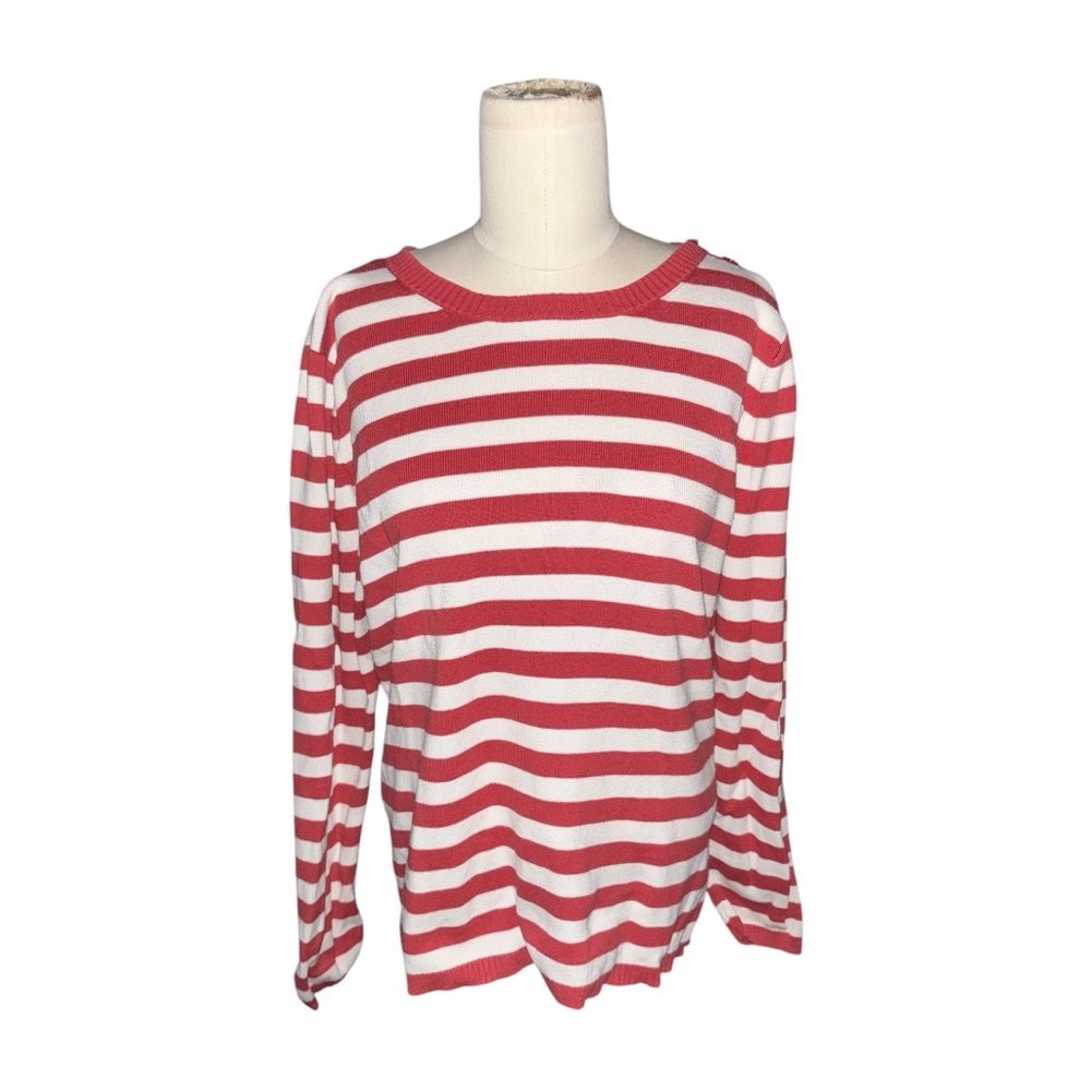 Loft Red & White Striped Sweater